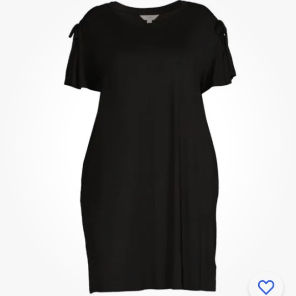 Terra and Sky Women’s Plus Size Black Ruched Shoulder Knit Dress 2X (20W-22W) - Picture 5 of 8